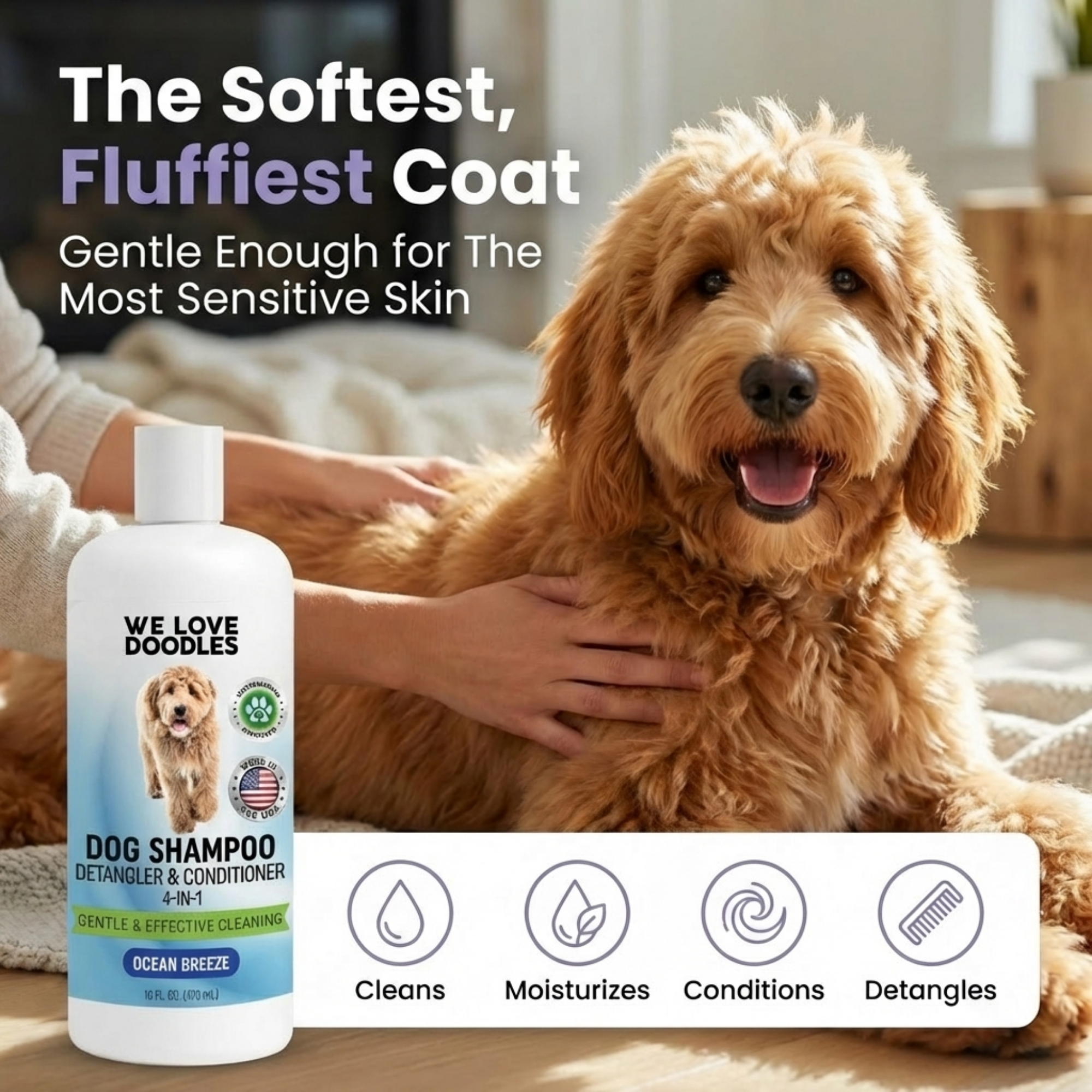 Dog Shampoo Ocean Breeze | 4-in-1 Natural Formula – 16oz – We Love