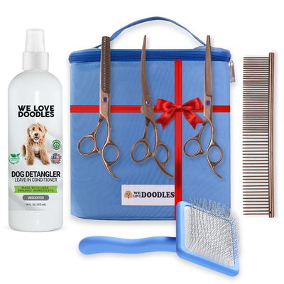 Dog Grooming - At Home Grooming Pack With Grooming Bag (Unscented Detangler Spray)
