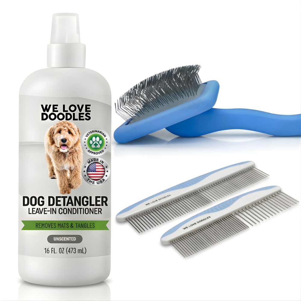 Unscented Grooming Kit for Doodles - Brush, Combs & Spray – We