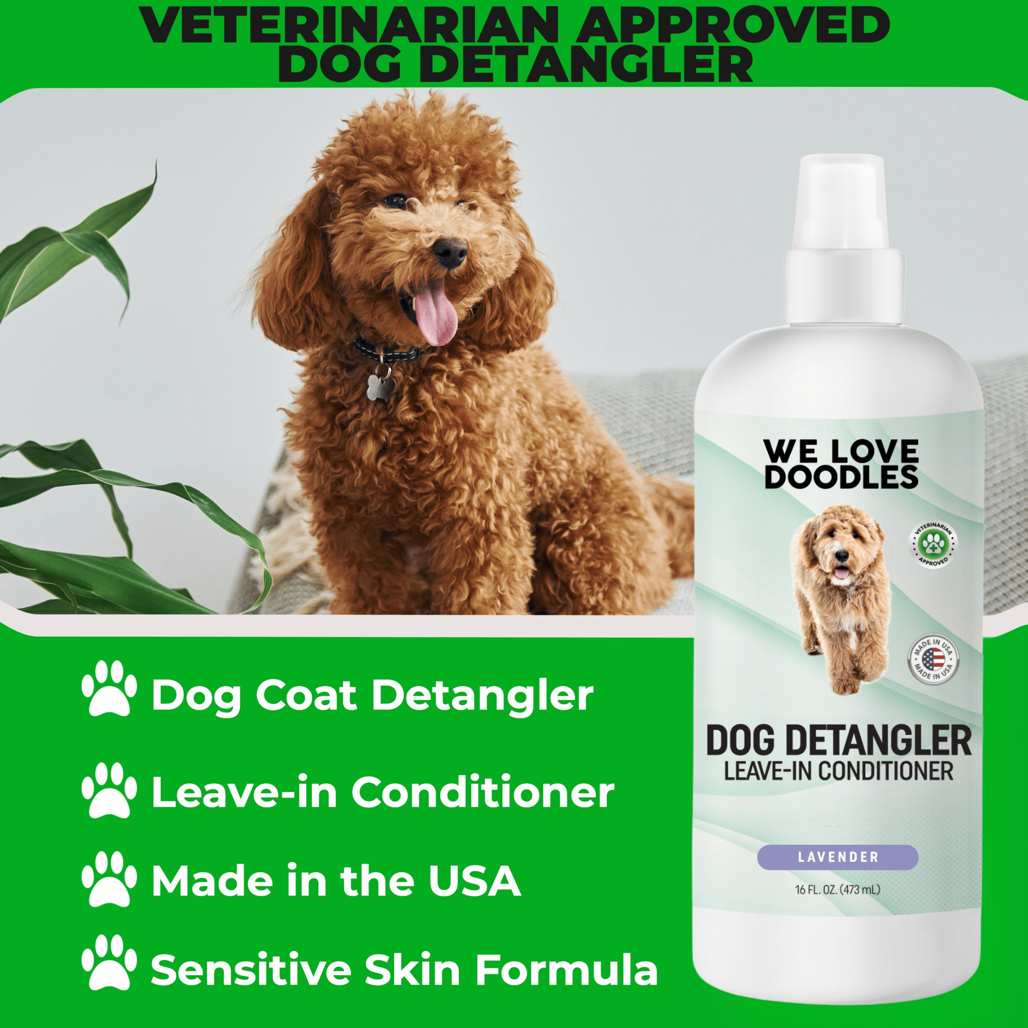 Dog Detangler Spray 2-Pack (Lavender) | Save 30% - 16oz – We Love