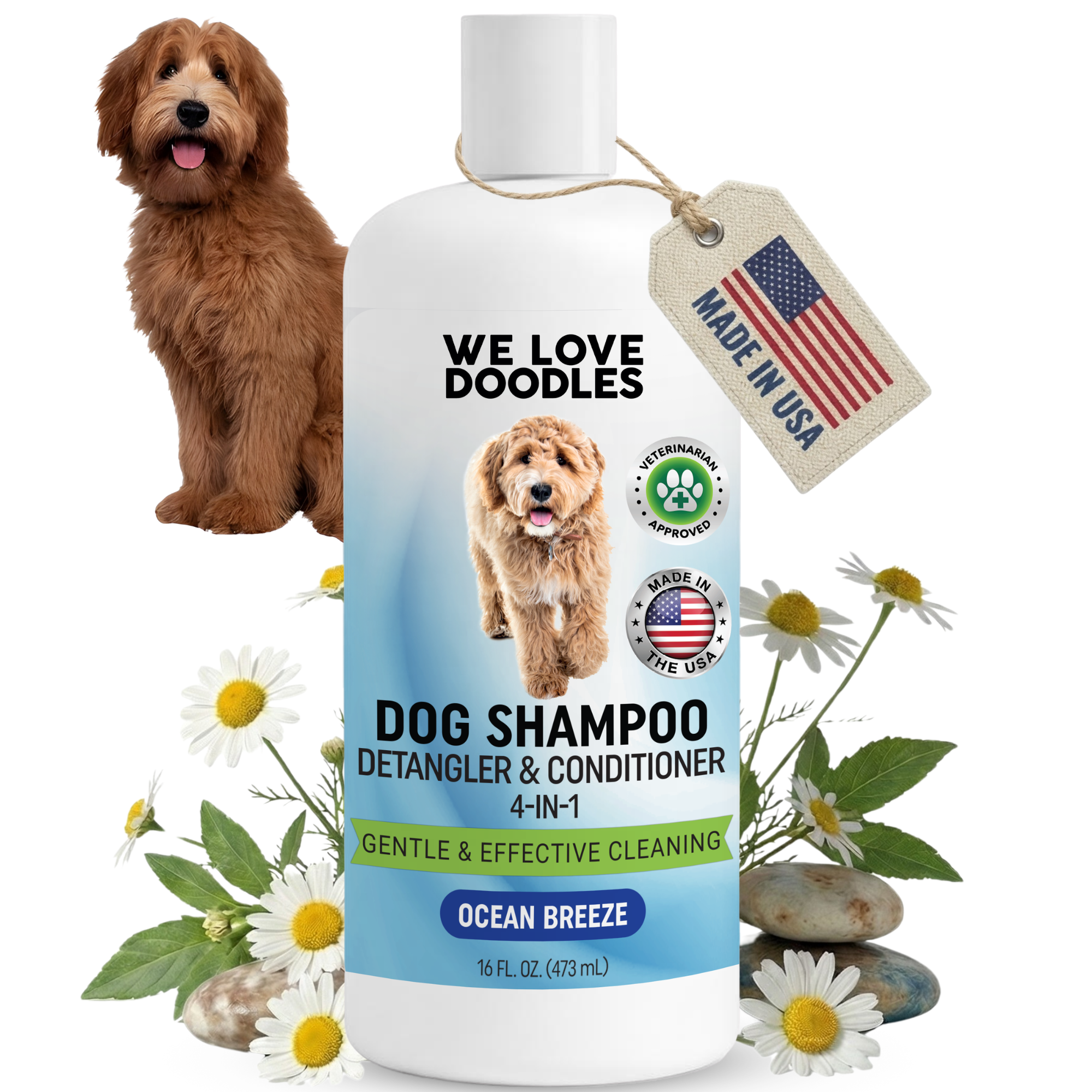 Dog Shampoo Ocean Breeze | 4-in-1 Natural Formula – 16oz – We Love