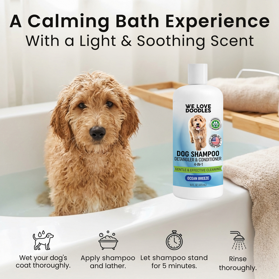 Dog Shampoo Ocean Breeze | 4-in-1 Natural Formula – 16oz – We Love