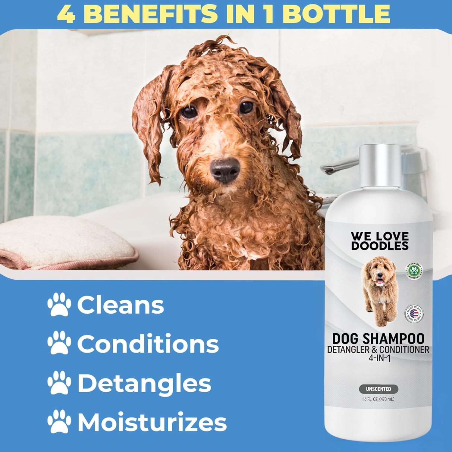 Scapoo Dog Unscented Dog Shampoo | 4-in-1 Fragrance-Free Formula – 16oz – We Love ...
