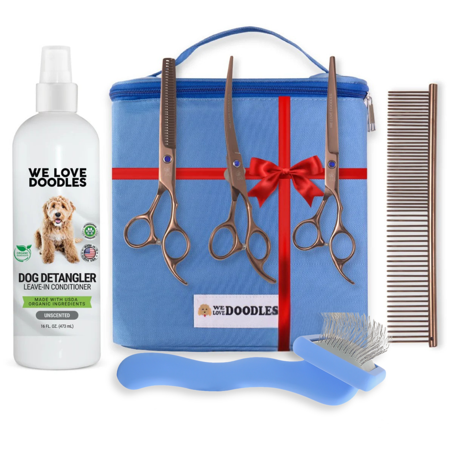 Dog Grooming - At Home Grooming Pack With Grooming Bag (Unscented Detangler Spray)