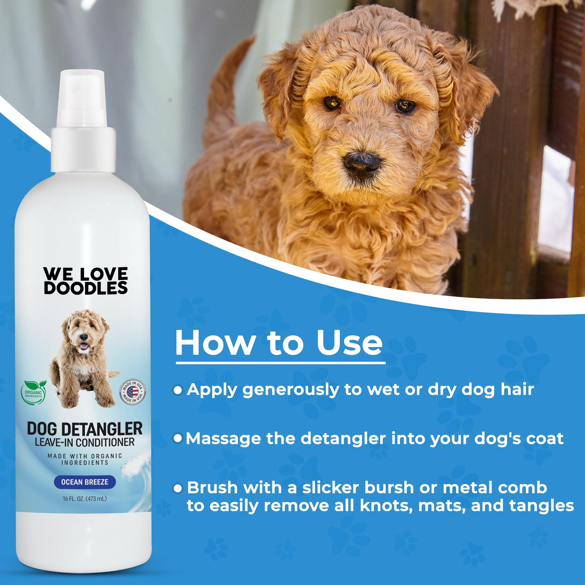 Dog Detangler Spray (Ocean Breeze Scent) We Love Doodles