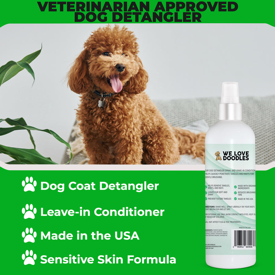 Slicker Brush & Detangler Spray Bundle & Dog Grooming Bag